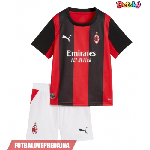 Lacne Dětský Futbalové dres AC Milan Mario Gila #34 2026-27 Krátky Rukáv - Domáci (+ trenírky)